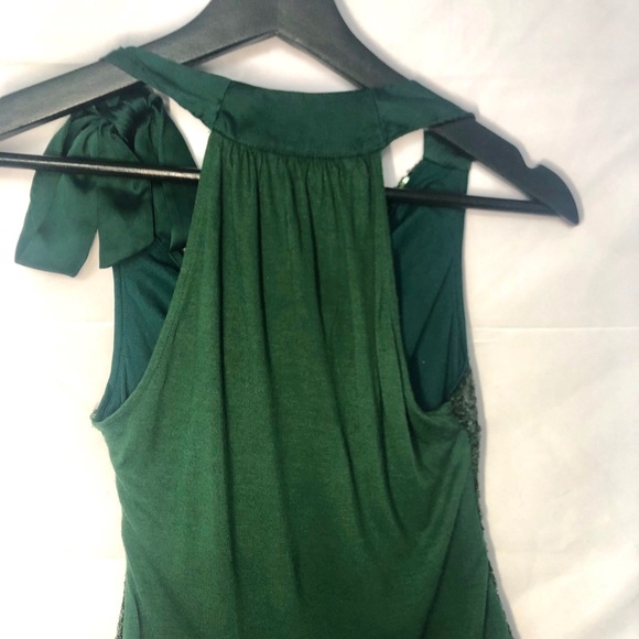 green sequin, asymmetrical blouse - Picture 3 of 3